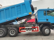 Biru LHD 6×4 10 roda HOWO Tipper Dump Truck Tenaga Kuda Tinggi 371HP