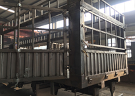 Transportasi Carbon Steel Flat Top Semi Trailer 30-60 Ton Trailer Semi Grain