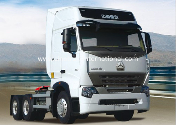 A7 Tractor Truck LHD 6X4 Euro 2 371 HP Dengan Penguat Hidrolik Berbasis Daya