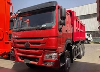 Warna Merah SINOTRUK HOWO 6x4 Dump Truck Tipe 266HP LHD