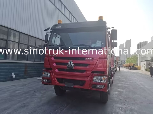 Red SINOTRUK HOWO 8X4 Dump Truck 400hp 12 Roda