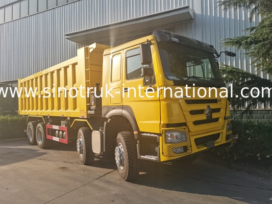 Sinotruk Howo Tipper Dump Truck 12 Roda 400Hp 8 × 4 Penambangan RHD Kuning