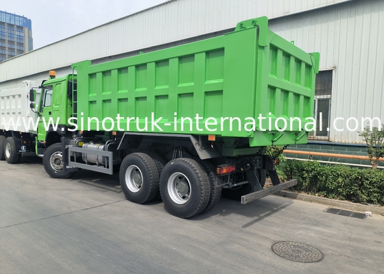 Sinotruk Howo Tipper Dump Truck Weichai 400Hp 6 × 4 Lhd Green Middle Lifting