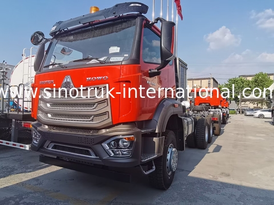Sinotruk New Howo Tipper Dump Truck Chassis Weichai Mesin 6 × 4 LHD Warna Oranye