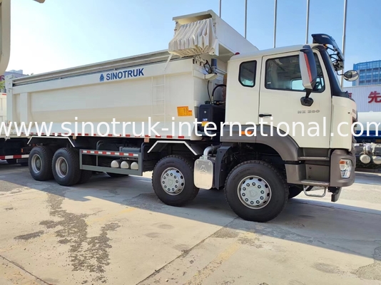 Sinotruk Hohan New HOWO Tipper Dump Truck N7 6 × 4 10 Roda 380Hp RHD U Tipe Automatic Tarpaulin
