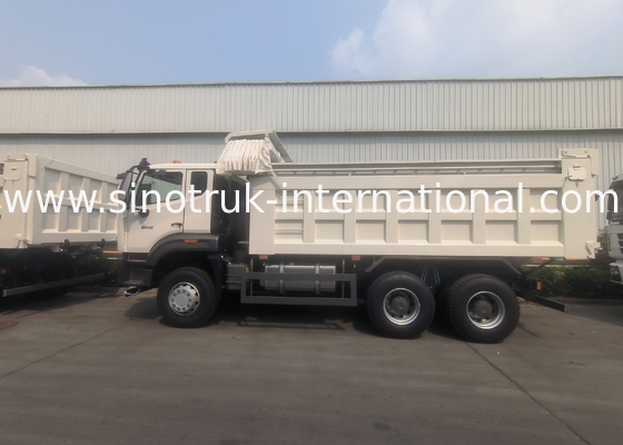 Sinotruk Tipper Dump Truck Brand New 6 × 4 Nx 20CBM Putih Dengan Tarpaulin Otomatis