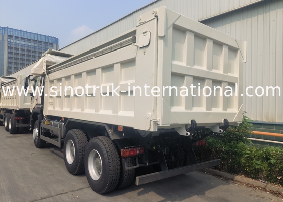 Sinotruk Tipper Dump Truck Brand New 6 × 4 Nx 20CBM Putih Dengan Tarpaulin Otomatis