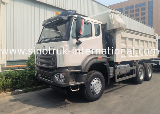 Sinotruk Tipper Dump Truck Brand New 6 × 4 Nx 20CBM Putih Dengan Tarpaulin Otomatis