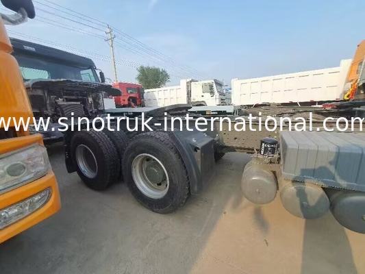 HOWO A7 Traktor Truk bekas LHD 6X4 Euro 2 371 HP Dengan Power Assisted Hydraulic Steering Putih