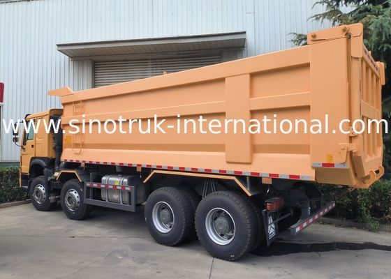Sinotruk Howo Tipper Dump Truck 8 × 4 Lhd 12 Roda Bentuk U Tipper Body Euro 2