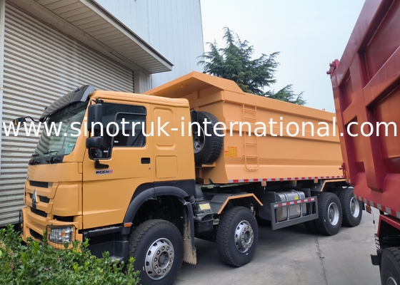 Sinotruk Howo Tipper Dump Truck 8 × 4 Lhd 12 Roda Bentuk U Tipper Body Euro 2