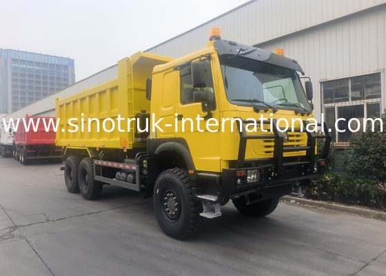 Sinotruk Howo Tipper Dump Truck 6 × 6 All Wheel Drive Dengan 14.00R20 Ban Tunggal 380Hp