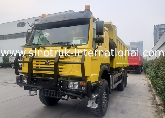 Sinotruk Howo Tipper Dump Truck 6 × 6 All Wheel Drive Dengan 14.00R20 Ban Tunggal 380Hp