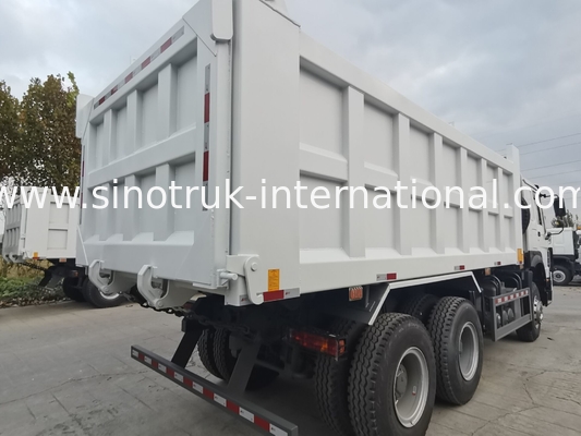 SINOTRUK HOWO 400HP Tipper Dump Truck Untuk Konstruksi A7 Lampu Peringatan Bumper Militer