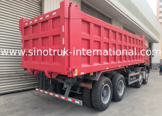 Sinotruk Howo Tipper Dump Truck Tx 400Hp Euro 2 8 × 4 Lhd 12 Roda Merah