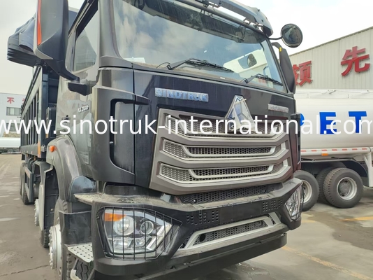 HOWO NX 380HP RHD Black Tipper Dump Truck Dengan Lapisan Tarpaulin