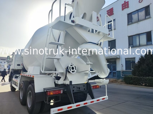 12 Meter Kubik Volumetric Beton Mixer Truk 380 Kekuatan kuda 3 Axle