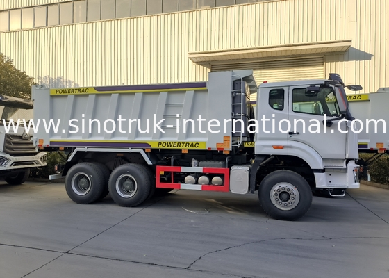 Sinotruk Howo / Hohan 6×4 Tipper Dump Truck 10 Roda Kargo persegi panjang 20CBM Warna Putih