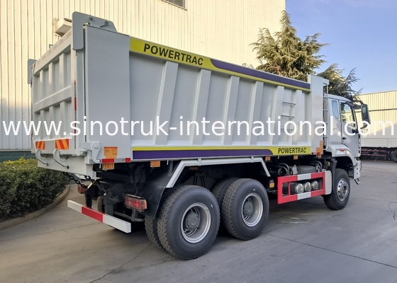 Sinotruk Howo / Hohan 6×4 Tipper Dump Truck 10 Roda Kargo persegi panjang 20CBM Warna Putih