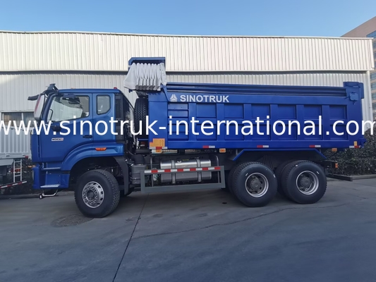 SINOTRUK HOHAN NEW HOWO 30 - 40 Ton RHD 10 Roda Tarpaulin Untuk Konstruksi Biru Efisiensi Tinggi Angkat dan Turunkan