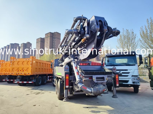 High Rise Mastery HOWO 380HP Smart Pump Trucks 52m Boom 6x4 Traction Untuk Vertikal Tidak Terbandingkan