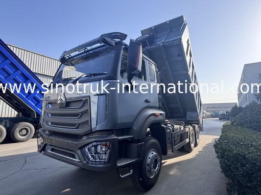 SINOTRUK HOHAN New Howo Tipper Dump Truck Lifting Tengah 6 × 4 RHD Kargo Box 19-20CBM Warna yang disesuaikan dengan pelanggan Diamond Silver 400HP