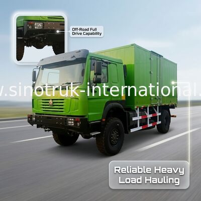 4X4 LHD Cargo Truck dengan Tangki Kargo 5000*2300*2300 mm dan Poros Belakang 16T untuk Transportasi Tugas Berat