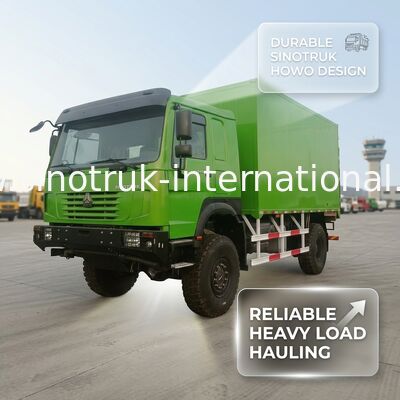 SINOTRUK Heavy Duty Truck dengan tipe drive 4X4 LHD, tangki kargo 5000*2300*2300 mm, dan kapasitas poros belakang 16 ton untuk mengangkut beban berat