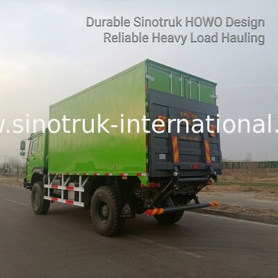 4X4 LHD Cargo Truck dengan Tangki Kargo 5000*2300*2300 mm dan Poros Belakang 16T untuk Transportasi Tugas Berat