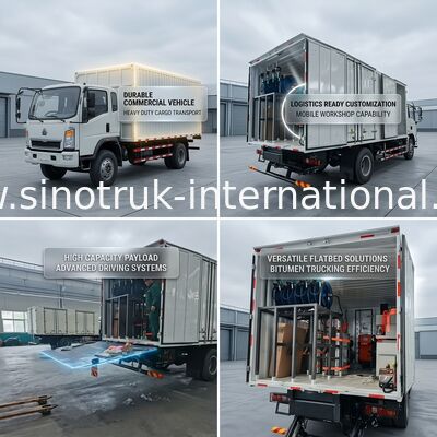 Truk Kargo Sinotruk Howo 10Wheels 400Hp 6 × 4 RHD Disesuaikan Untuk Logistik