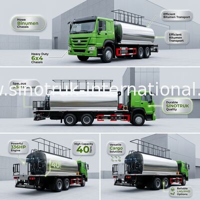 Drive Tangan Kanan HOWO 7 Truk Aspal 6X4 336HP 10CBM