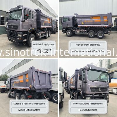 SINOTRUK Heavy Duty Hauler TX Tipper Dump Truck dengan Mesin 380HP, Kapasitas Beban 30-40 Ton dan Tipe Angkat Tengah