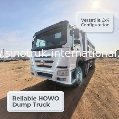Truk Tipper Dump Truk beban berat dengan kapasitas beban 40-50 ton, mesin diesel 375 tenaga kuda, dan panjang kargo 7300 mm