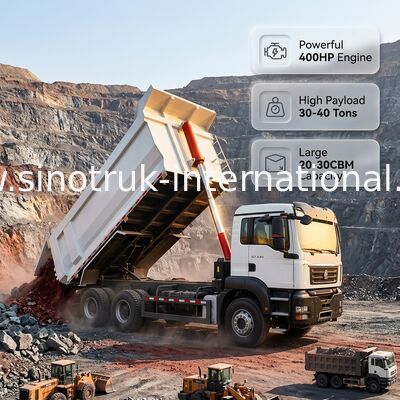 SITRAK 430 Power Heavy-Duty Tipper Dump Truck dengan Kapasitas Muat 30-40T dan Standar Emisi Euro 3