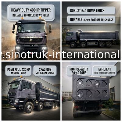Truk Tipper SINOTRUK HOWO 400HP 12 Roda LHD 30-40 Ton 20-30CBM ZZ3317V356GB1