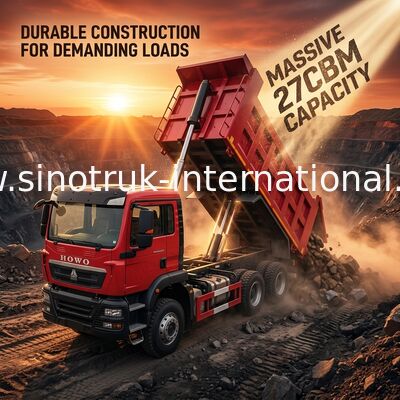 SINOTRUK 6*4 Truk Tipper untuk standar emisi Euro 2 dan transportasi tugas berat