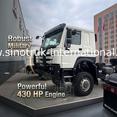 SINOTRUK HOWO Ghost Face kabin Traktor Truk 6X6 Euro 2 430 HP Bumper militer Putih
