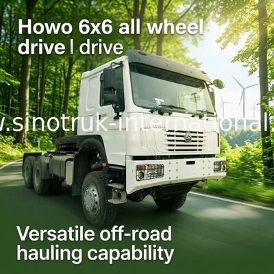 Sinotruk Howo Traktor Truk Rhd All Wheel Drive 6 × 6 Weichai 400Hp Putih