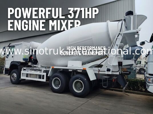 6×4 371HP 12CBM truk pengaduk beton dengan efisiensi tinggi dan kekuatan yang kuat untuk konstruksi tugas berat