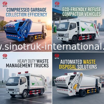 Truk Pengumpul Sampah Kompak 6cbm Untuk Pengangkutan Sampah Tak Beracun