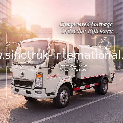 Pembuangan Sampah Kendaraan Truk Pengumpul Sampah, Compressed Refuse Compactor Truck