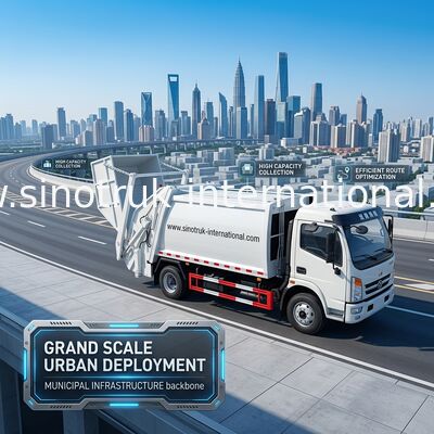 RHD 4X2 Truk Pengumpul Sampah, Sampah Komersial Compactor Truck 6CBM