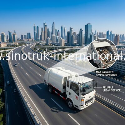 LHD 4X2 SINOTRUK HOWO Truk Pengumpul Sampah Pemadat Terkompresi 5 - 6m3