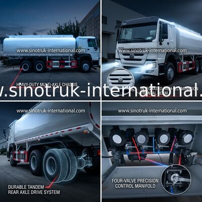 HOWO 6×4 10 Roda Truk Tangki Minyak 400HP 20CBM Untuk Transportasi