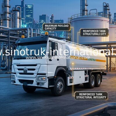 Sinotruk Howo 20CBM Tangki Bahan Bakar Truk 10Roda 340Hp 6 × 4 Kompartemen Multiple
