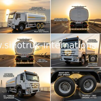 HOWO 6*4 340HP mesin Weichai, 25CBM truk tangki minyak