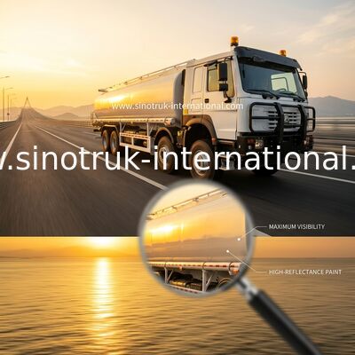 SINOTRUK HOWO Merah 371HP 8×4 12 Roda Truk Tangki Minyak Kapasitas Tinggi 30CBM