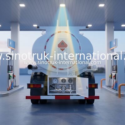 SINOTRUK Howo Semi Truck Tangki bahan bakar 4x2 Lhd Euro2 290hp Putih