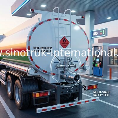 SINOTRUK HOWO Merah 380HP 8×4 12Wheels Tangki minyak kapasitas tinggi truk