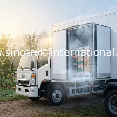 4x2 SINOTRUK HOWO Truk Pendingin 140HP RHD 95km/H